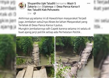 Jembatan Menuju Lahan Ambruk, Warga Taluditi Kesulitan Berkebun