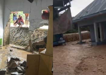 Sungai Hulawa Meluap Akibat Hujan dan Sedimen, Rumah Warga Nyaris Roboh