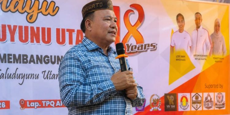 Hadiri HUT ke-18 Taluduyunu Utara, Ketua DPRD Pohuwato Dorong Inovasi Pembangunan Desa